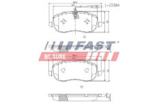 Sada brzdových destiček, kotoučová brzda FAST FT29128