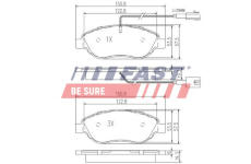 Sada brzdových destiček, kotoučová brzda FAST FT29145