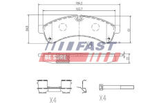 Sada brzdových destiček, kotoučová brzda FAST FT29153