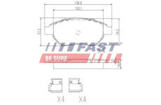 Sada brzdových destiček, kotoučová brzda FAST FT29156