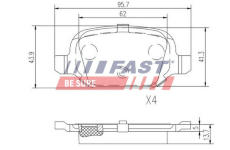 Sada brzdových destiček, kotoučová brzda FAST FT29162