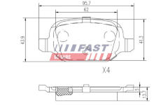Sada brzdových platničiek kotúčovej brzdy FAST FT29162