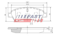 Sada brzdových destiček, kotoučová brzda FAST FT29519