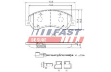 Sada brzdových destiček, kotoučová brzda FAST FT29522