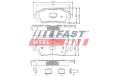 Sada brzdových platničiek kotúčovej brzdy FAST FT29525