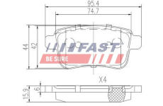 Sada brzdových destiček, kotoučová brzda FAST FT29528