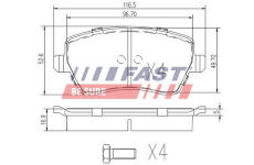 Sada brzdových destiček, kotoučová brzda FAST FT29530