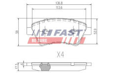 Sada brzdových destiček, kotoučová brzda FAST FT29531