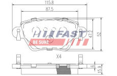 Sada brzdových platničiek kotúčovej brzdy FAST FT29533