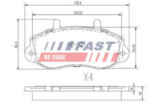 Sada brzdových destiček, kotoučová brzda FAST FT29539