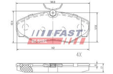 Sada brzdových platničiek kotúčovej brzdy FAST FT29542