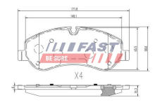 Sada brzdových destiček, kotoučová brzda FAST FT29549