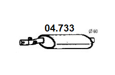 Střední tlumič výfuku NOVAK 04.733