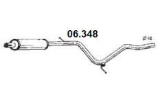 Stredný tlmič výfuku NOVAK 06.348