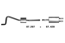 Stredný tlmič výfuku NOVAK 07.501