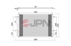 Kondenzátor, klimatizace JPN 60C9075-JPN