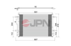 Kondenzátor klimatizácie JPN 60C9075-JPN