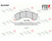 Sada brzdových destiček, kotoučová brzda FTE 9500078