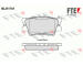 Sada brzdových destiček, kotoučová brzda FTE 9010775