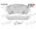 Sada brzdových destiček, kotoučová brzda FTE 9011219