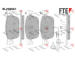 Sada brzdových destiček, kotoučová brzda FTE 9011226